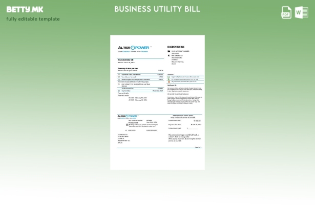 модерен стил Малта AlterPower Малта шаблон за доказ за адреса за деловна сметка 